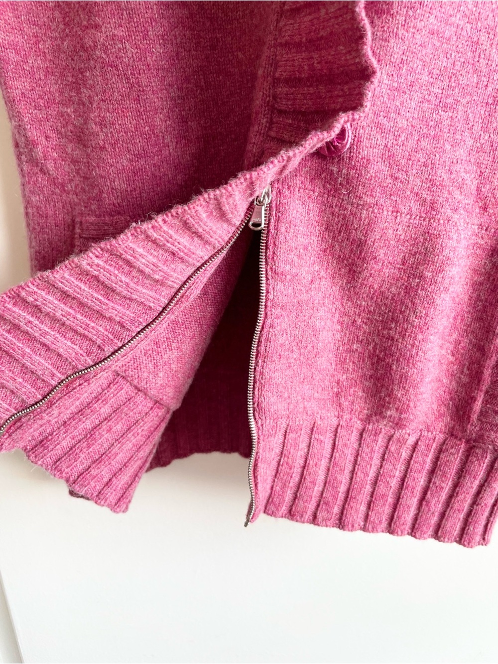Rivamonti Womens Wrap Style Wool Alpaca Raspberry Mauve Sweater S Brunello - Picture 6 of 12